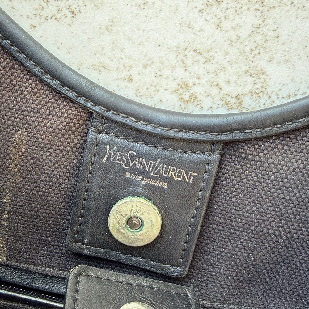 Yves Saint Laurent Mombasa Handbag, Chocolate with Horn Handle - Picture 3 of 9